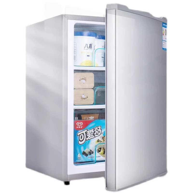 Household refrigerator Single Door Compact Design,Reversible Stainless Steel Door Suitable for Home,Dorm,Apartment
