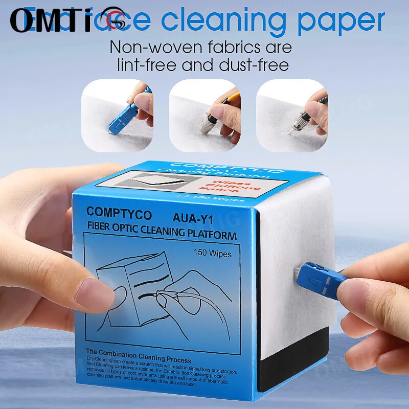 

OMTiG 150PCS/Box AUA-Y1 Optic Paper Dust-Free Wipe Paper FTTH Fiber Cleaning Tools