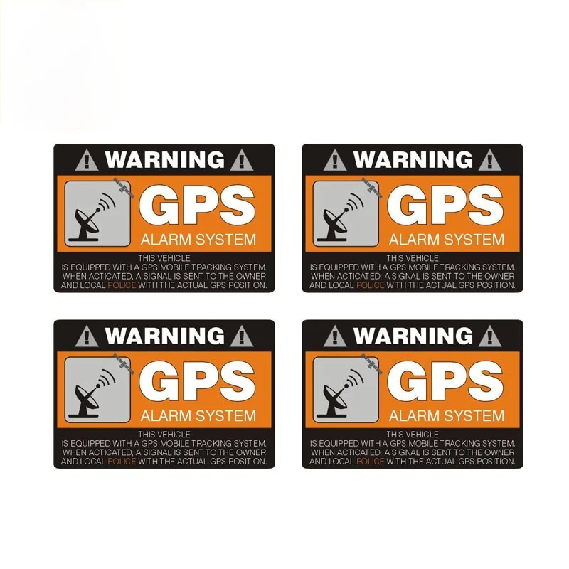 

4 X ПРЕДУПРЕЖДЕНИЕ автомобильная наклейка GPS сигнализация автоаксессуары ПВХ наклейка Высокое качество KK виниловая крышка царапины водонепроницаемый ПВХ