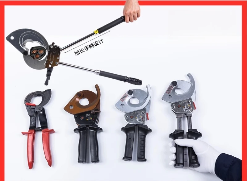 

IN STOCK 2025 HOT SELL Ratchet Cable Scissors J40/52/75/95/100 Imported Gear Electric Cable Cutters