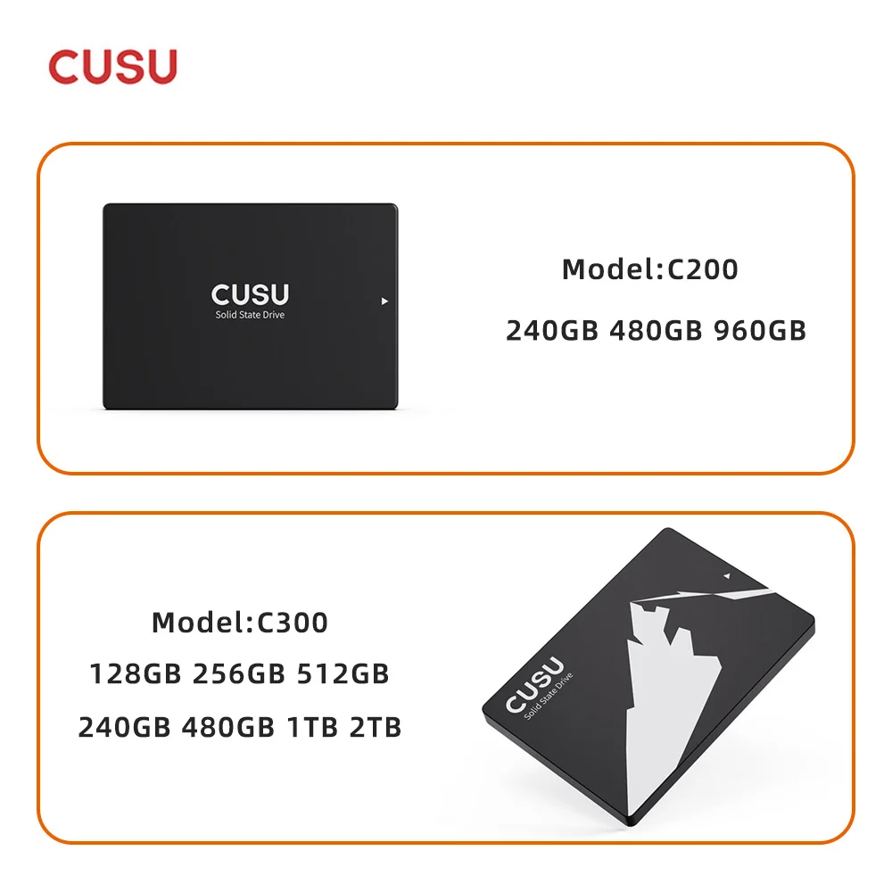 CUSU SSD 1 To 512 Go 256 Go 128 Go SATA3 Disque dur 2 To SSD SATA Disque SSD pour ordinateur portable de bureau