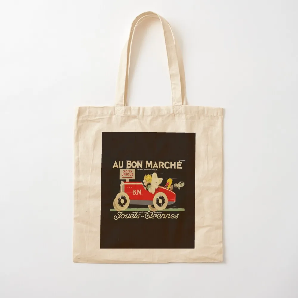 AU BONNE MARCHE: Vintage Toy Store Advertising Print Tote Bag tote bag custom Customizable tote bag Canvas shoulder
