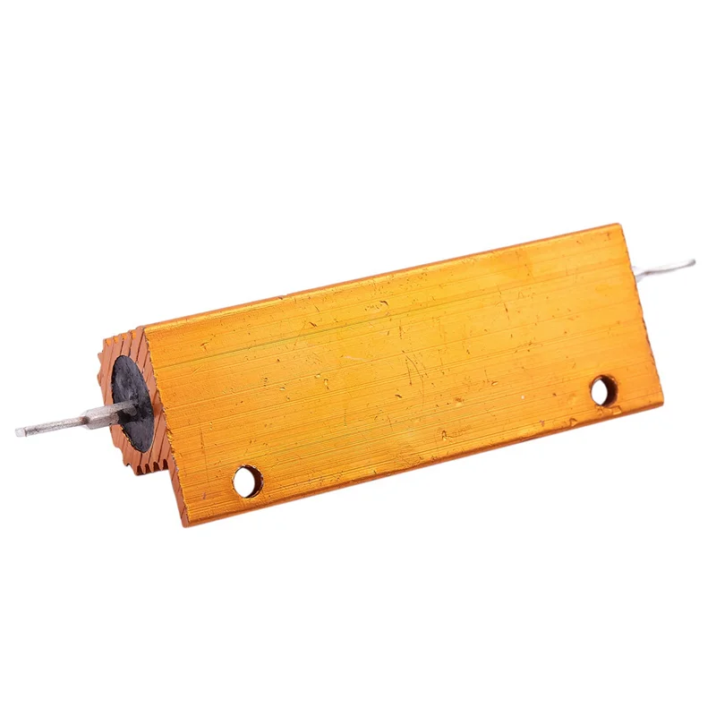 N93R 3X Resistor Daya Berlapis Aluminium Emas Resistansi 100W, 1 Ohm 1R