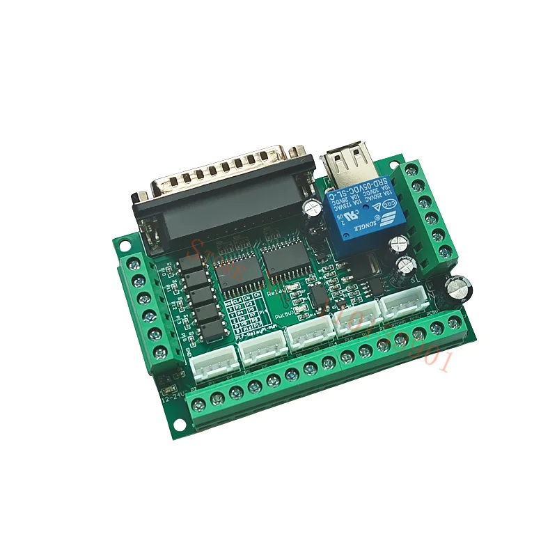 Interfaz de placa de arranque CNC de 5 ejes con Cable USB para controlador de Motor paso a paso MACH3, Control de puerto paralelo, 1 unidad