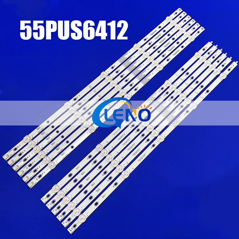 12 PCS/set LED backlight strip for 55PUS6503/12 55PUS6412 55PUS7503 55PUS6162 55PUS6262 55PUS6753 55PUS7303 55PUS6703 TPT550U1