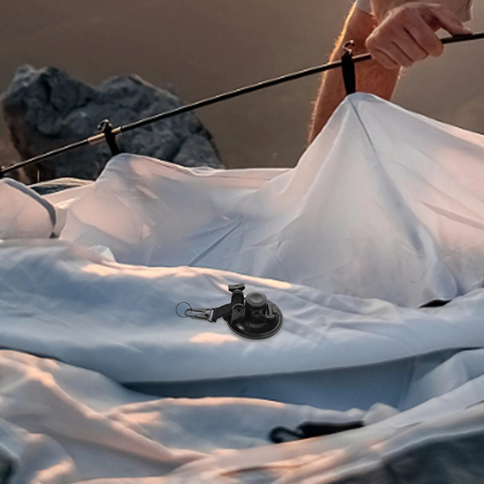 الثقيلة شفط كأس السنانير السوداء ل Rv سيارة مخيمات المظلة قارب التعادل أسفل زجاج النافذة مقاطع قماش القنب مقاوم للماء