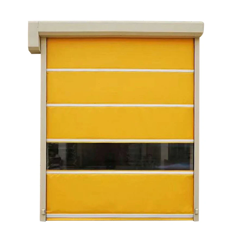 Automatic high-speed PVC fast rolling shutter door with transparent cloth window