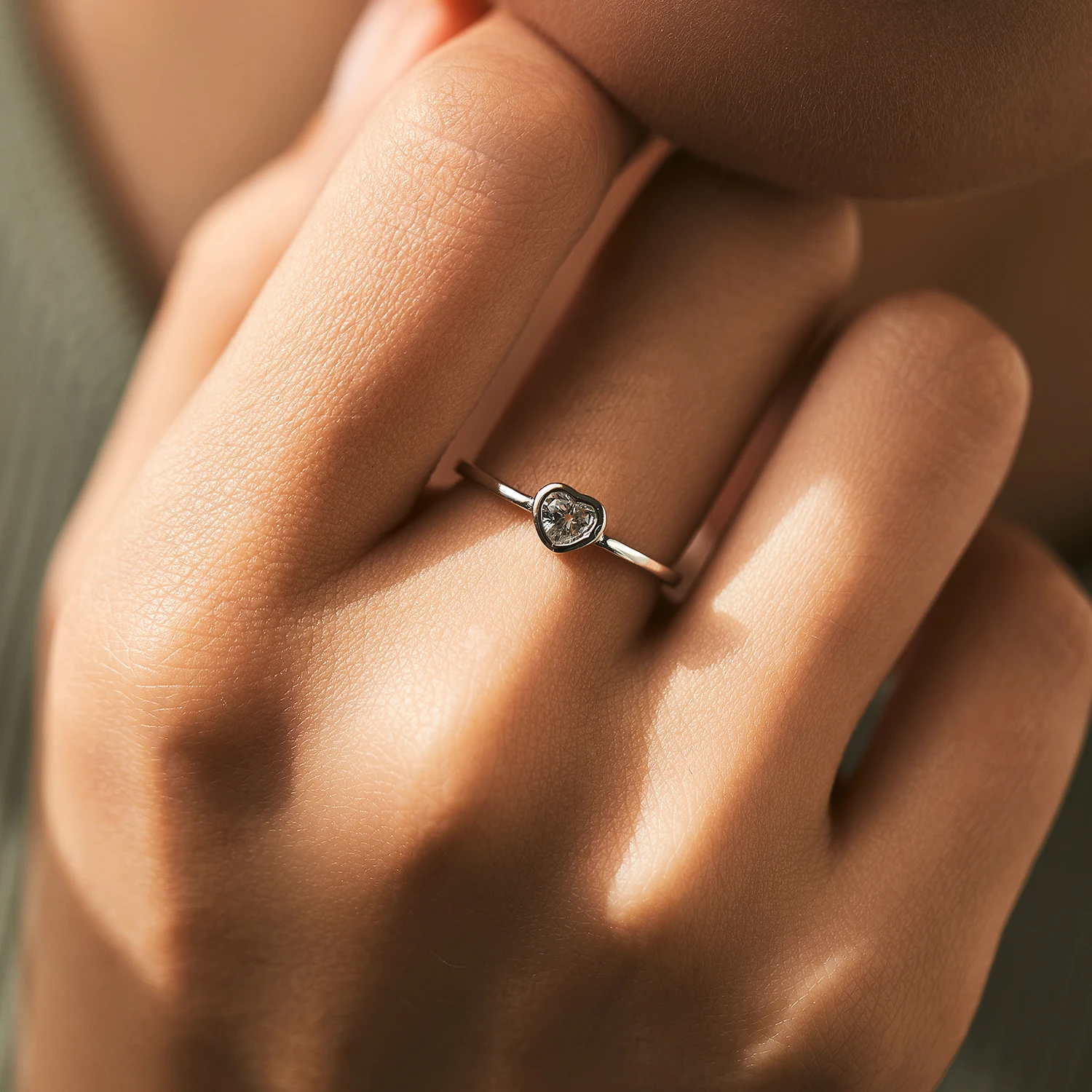 MODIAN Heart shape Cut Moissanite Solitaire Wedding Ring For Women 925 Sterling Silver D Color Wedding Band Fine Jewelry