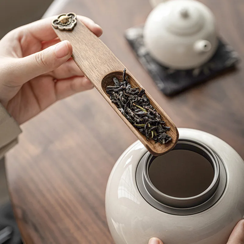 15x3cm Chinese Style Handmade Ebony & Wenge Wood Tea Scoop Tea Shovel Tea Spoon Single Piece Kung Fu Tea Set Accessory Component