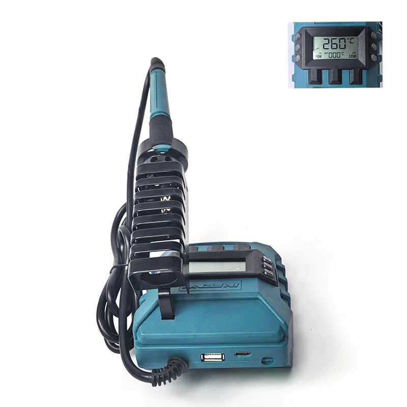Tragbarer kabelloser Schnellheiz-Lötkolben für Makita/Milwaukee/Bosch 18V/20V Lithium-Batterien mit USB- und Typ-C-Anschlüssen
