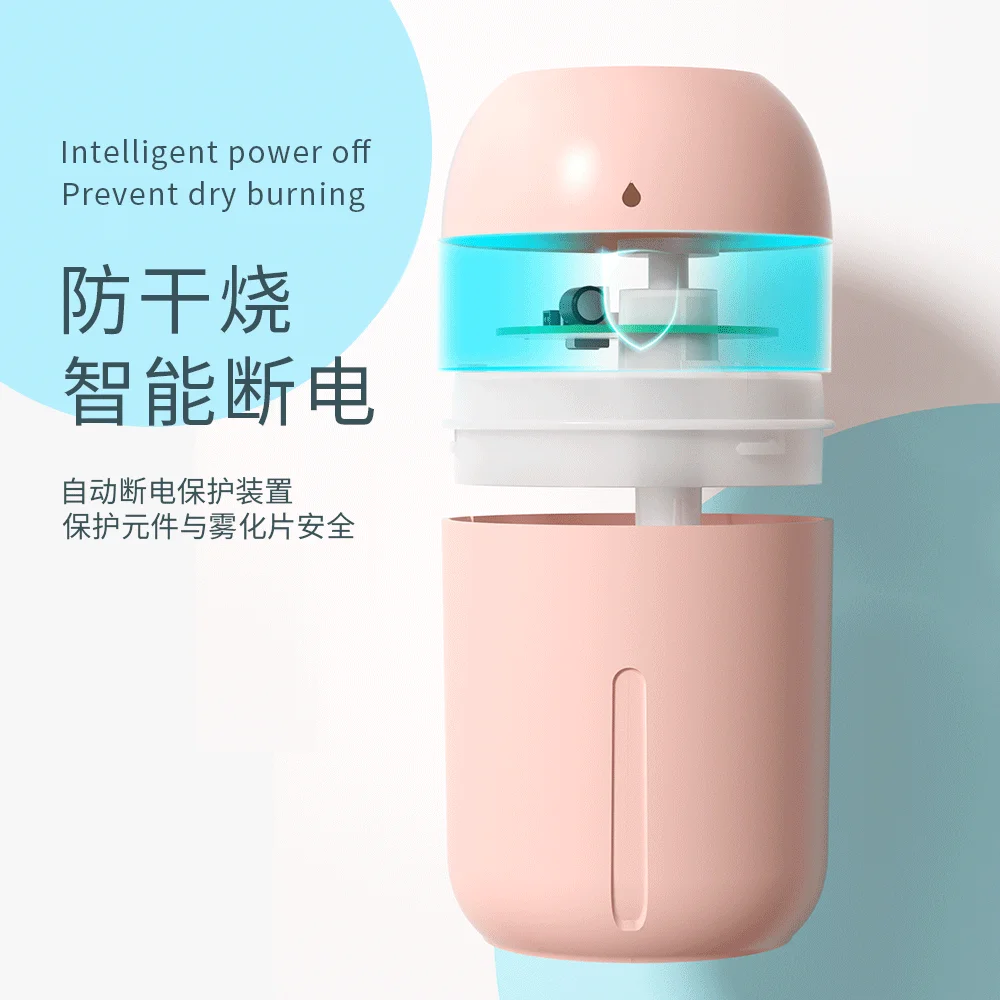 Humidificateur d'air USB avec veilleuses colorées, diffuseur d'huiles essentielles, diffuseur d'arômes, humidificateur de taille mini, 400ml