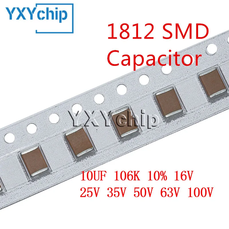 

10pcs 1812 10UF 106K 10% 16V 25V 35V 50V 63V 100V X7R SMD Chip Multilayer Ceramic Capacitor