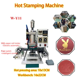 Fully Automatic Paper Hot Stamping Machine Pneumatic Bronzing Machine for PVC Leather Embossing 10x13cm Hot Pressing Area