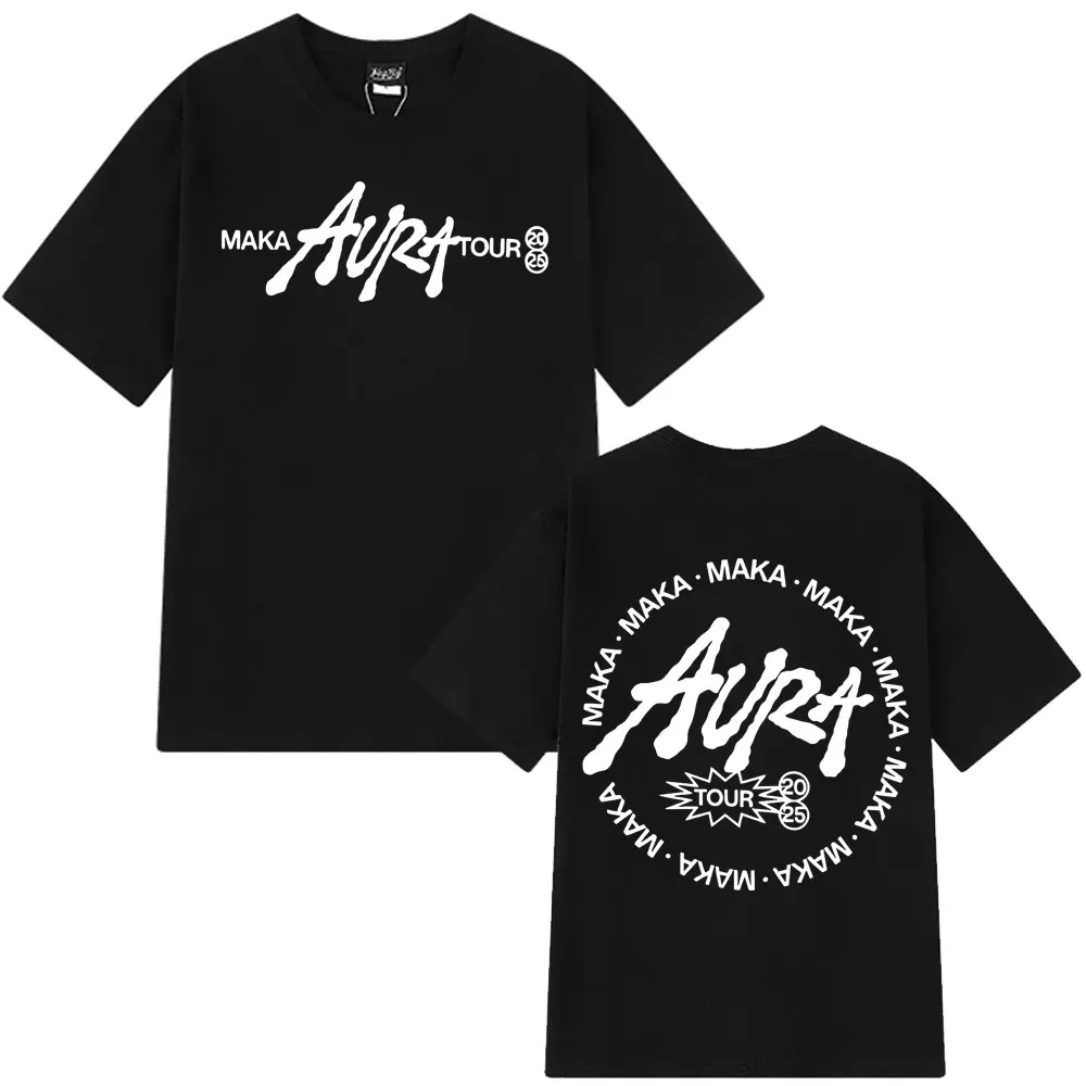 

Rapper Maka Aura Tour 2025 Gothic Punk T Shirts Women Clothing Fashion Vintage T-shirts Casual Hip-hop Loose T Shirt