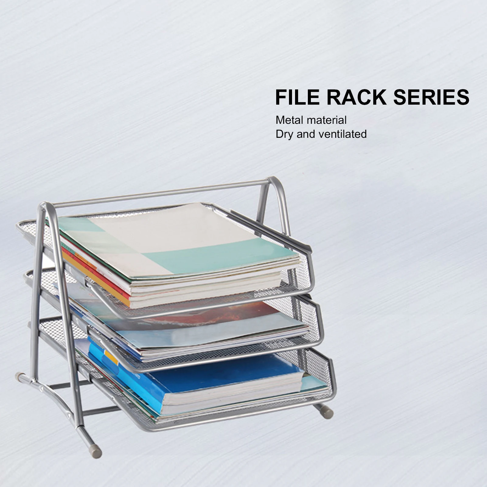 2020 Office A4 Paper Organizer Document File Letter Book Brochure Filling Tray Rack Shelf Carrier Metal Wire Mesh Storage Holder