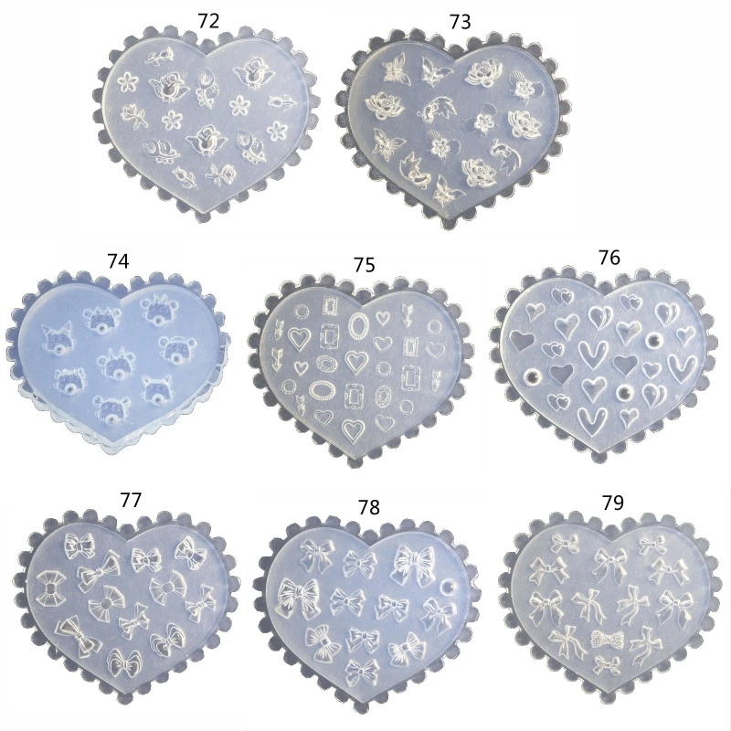 DIY 네일 아트 장식 실리콘 몰드 네일 아트 만들기 도구 몰드 쥬얼리 주조 몰드