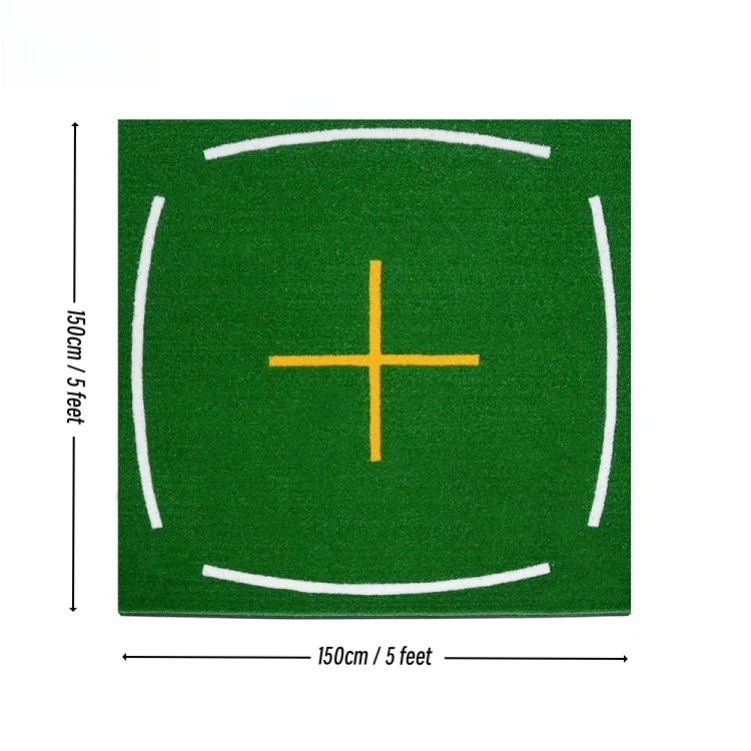 High Quality 5x5 Nylon Grass 3D Golf Teaching Mat Golf Trainer Mat with Alignment Lines for Driving Range