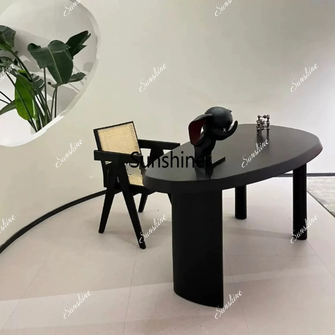 

Medieval desk, modern simple study desk, wabi-sabi wind solid wood computer deskTJ