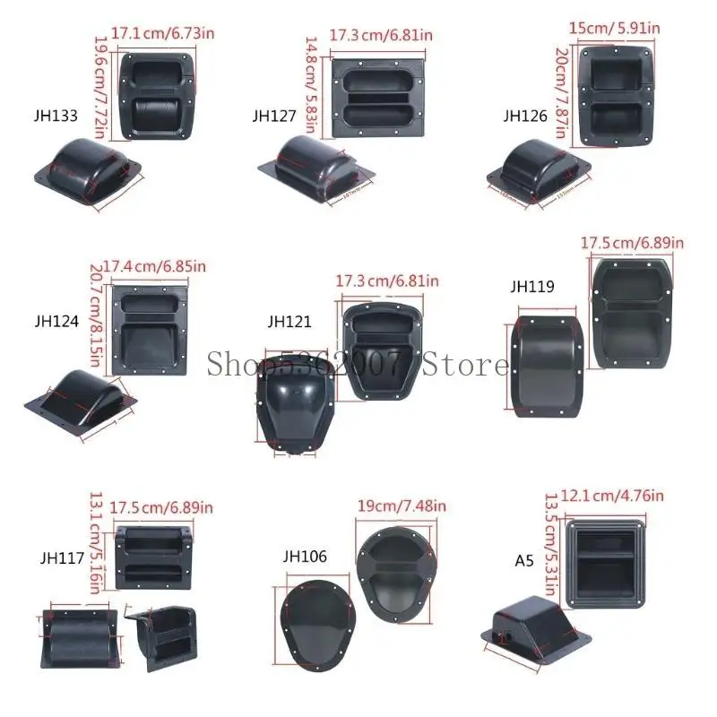 대형 스피커 용 강화 ABS 캐비닛 핸들 음악가를위한 사운드 장비 운반 솔루션 40JB