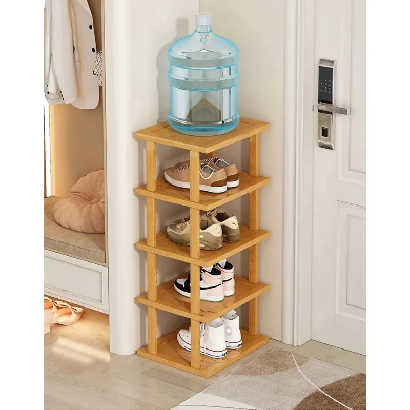 Space Saving Shoe Oraganizer Bamboo Shoe Rack Multi-Layer Shoe Shelf Organizer for Entrance Balcony Assembly Shoe Rack Cabinet