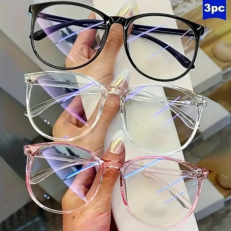 2/3/4 Pack Fashion Glasses Clear Lenses, Unisex Black / Pink / Clear Frames for Carnival & Costume Parties