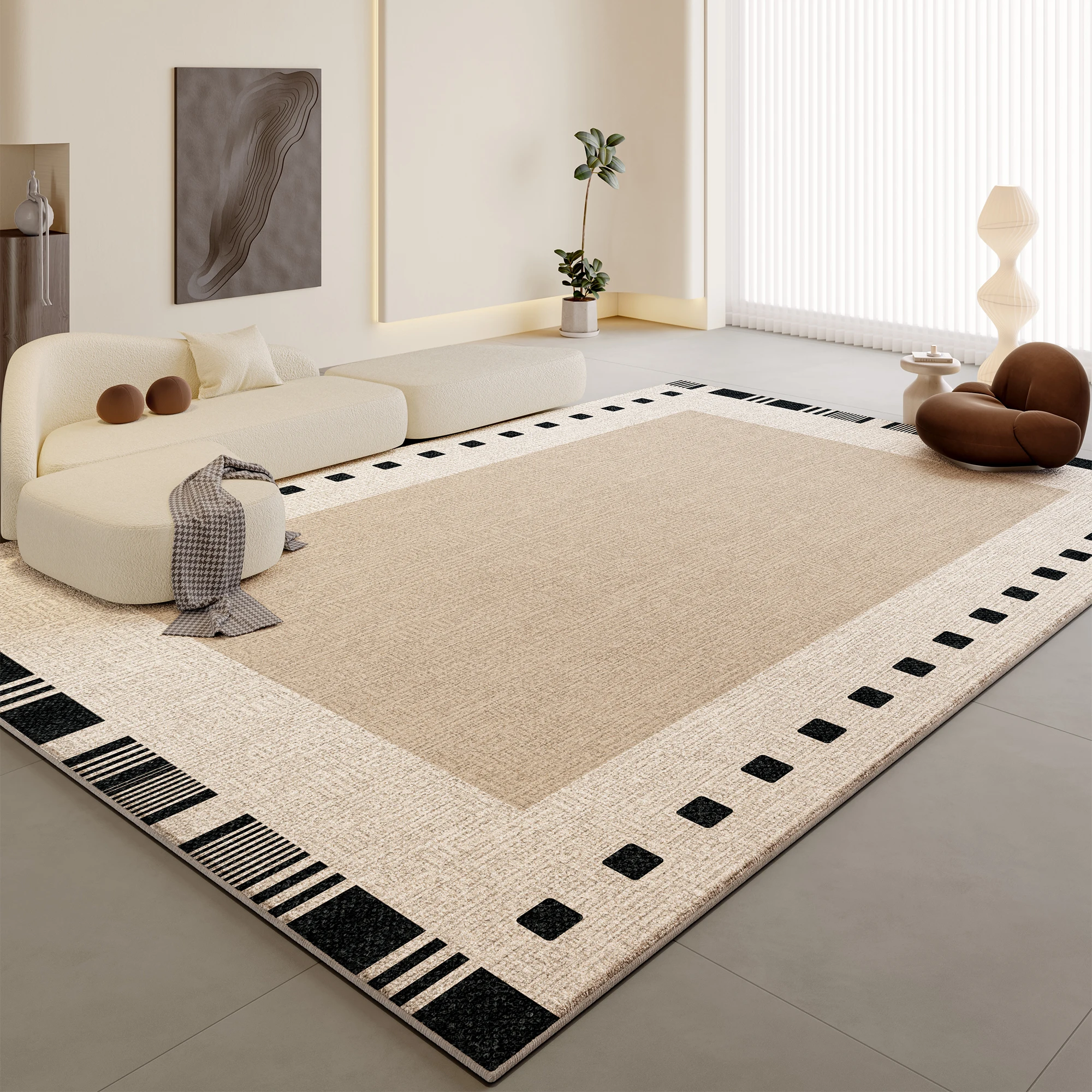 VIKAMA Upgraded Material Carpet Living Room Cream Home Decor Sofa Light Luxury Premium Sense of Thickening Bedroom Mats Rug
