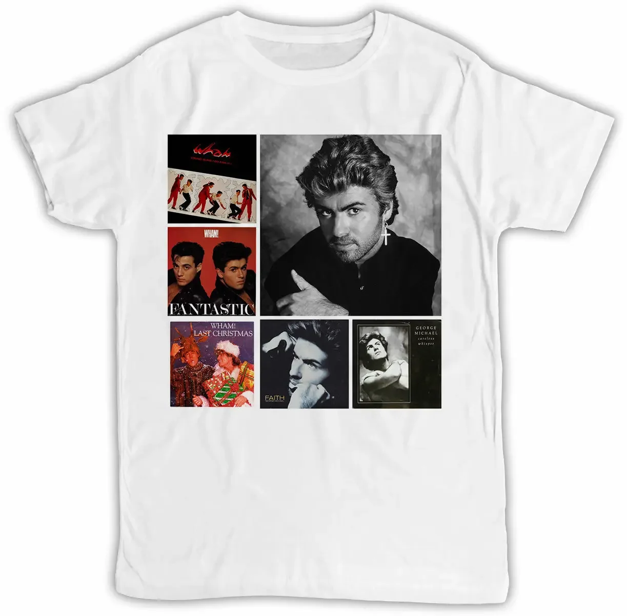 GEORGE MICHAEL T-SHIRT WHAM LAST CHRISTMAS POSTER RETRO GIFT DESIGNER FASHIO 80S Vintage Fashion Men T-shier Summer Cotton Tees