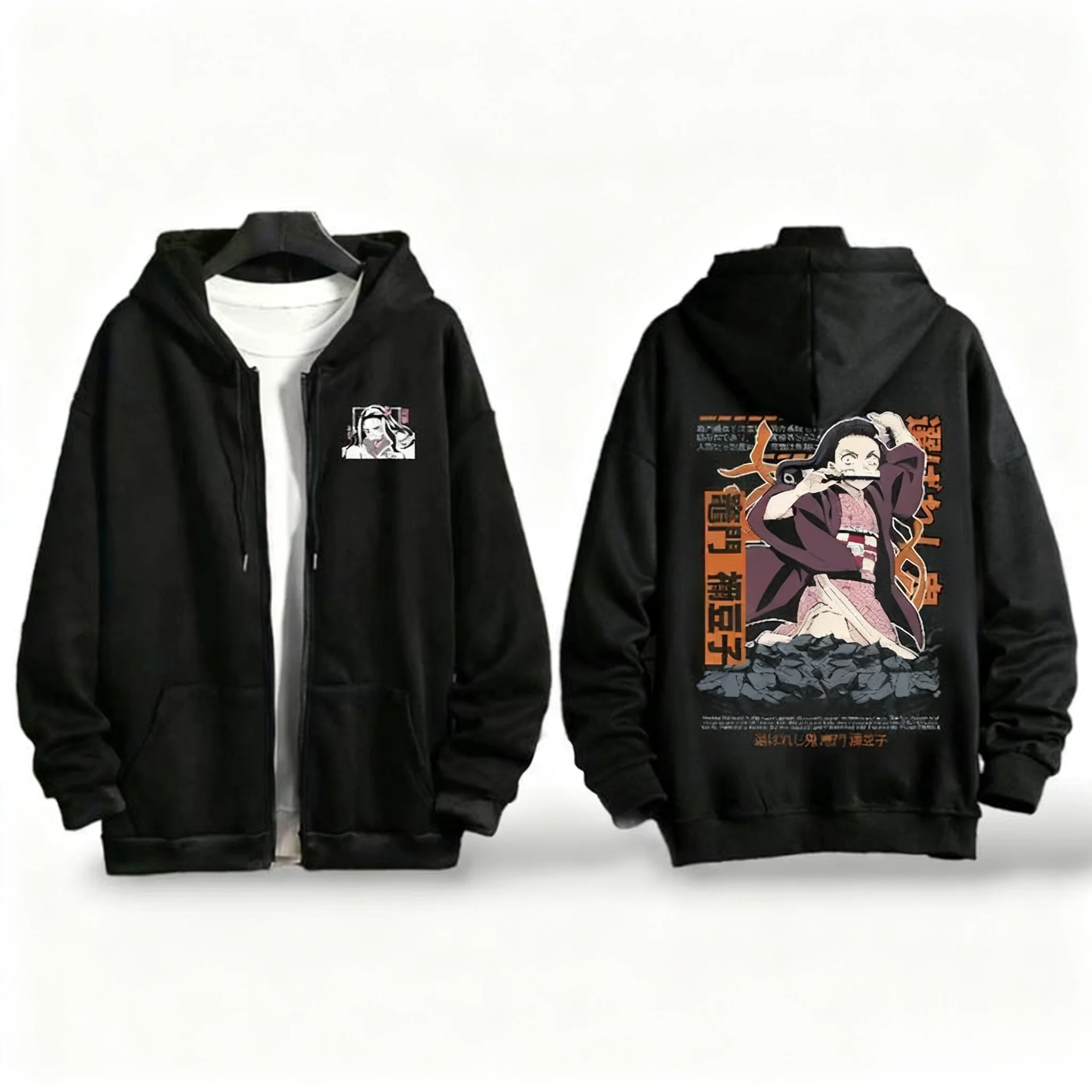 

Demon Slayer Anime Zip Up Hoodie Men Women Sweatshirt Streetwear Oversized Vintage Casual Long Sleeve Jacket 2026 Winter New