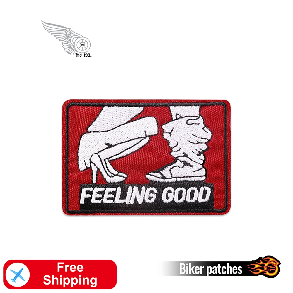 FEELING GOOD Embroidered Patches Iron On Decoration Accessories Man And Woman Apparel For Clothes Jacket Jean Hat Bag Applique