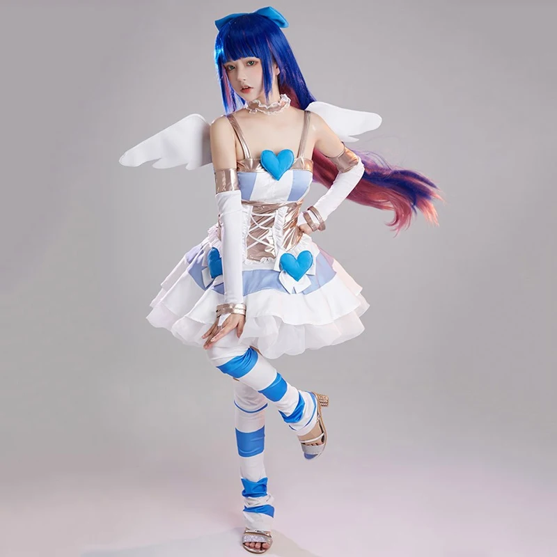 

New Stocking cosplay Costume for Anime Panty Stocking with Garterbelt lovely female transformation dress H