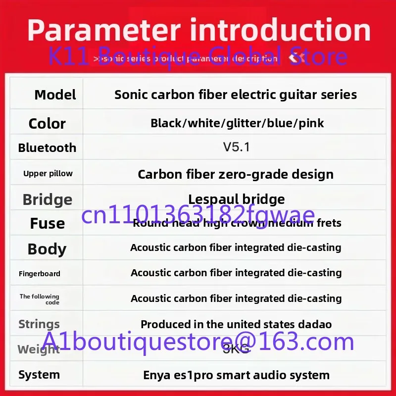 For Nova Go Sonic Carbon Fiber Electric Guitar With Bag For Beginner Adults