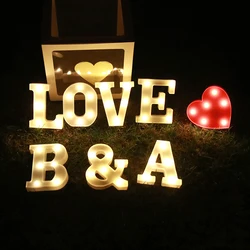 Decorative Letters Alphabet Letter LED Lights Luminous Number Lamp Decoration Battery Night Light Party Baby Bedroom Decoration