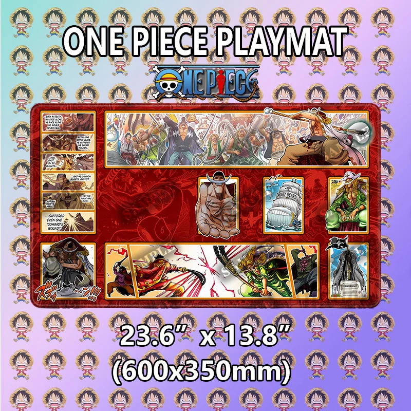 One Piece OPCG TCG Kartenspiel-Spielmatte, 60 x 35 cm, Anime Luffy, rutschfeste Schreibtischunterlage, Brett-Spielmatte, Gaming-Mauspad, Zubehör, Geschenk