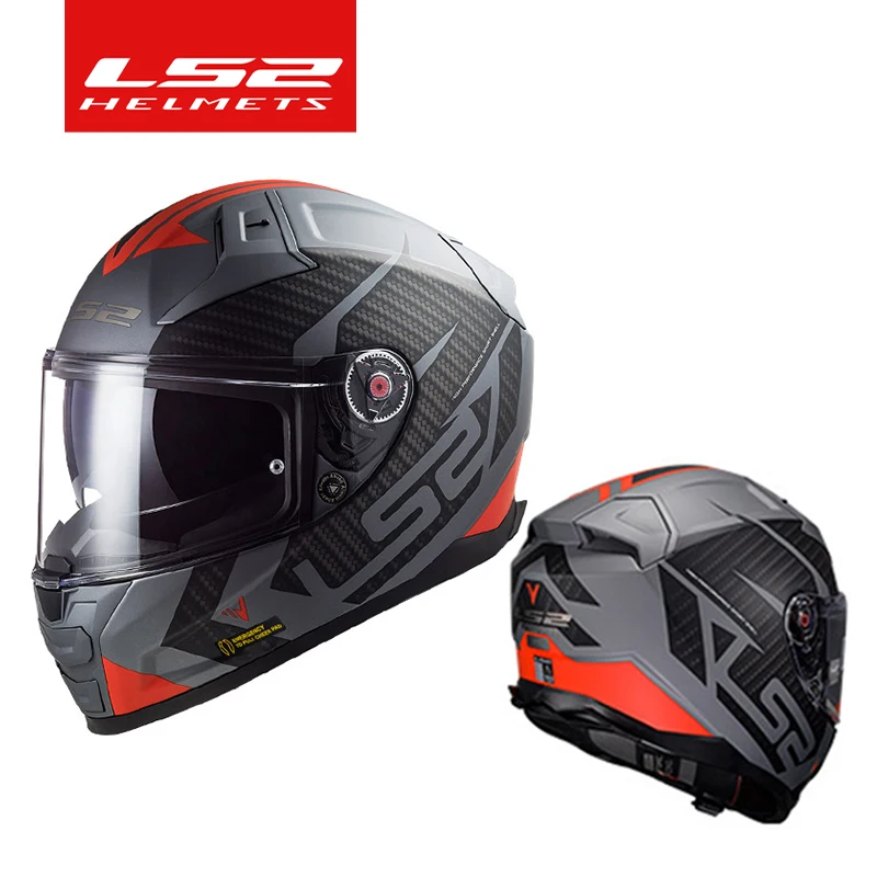 100% LS2 FF811 VECTOR 2 6K Carbon Fiber Helmets Full Face Motorcycle Dual Lens Racing Helmets Capacete Cascos para Moto