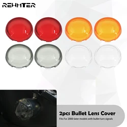 2PCS Motorcycle Front Rear Turn Signal Lens Cover Bullet Light Indicator Cap For Harley Touring Sportster XL Softail Fatboy Dyna