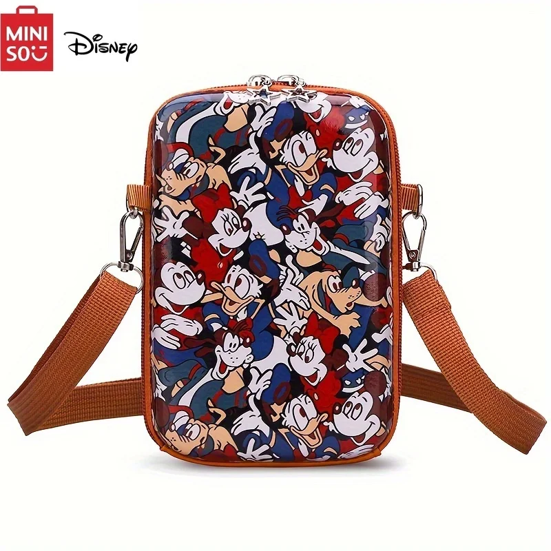 MINISO Disney Kawaii Crossbody Shoulder Bag Donald Duck Winnie Designs Secure Zipper Closure Trendy Accessory Outings Across Bag