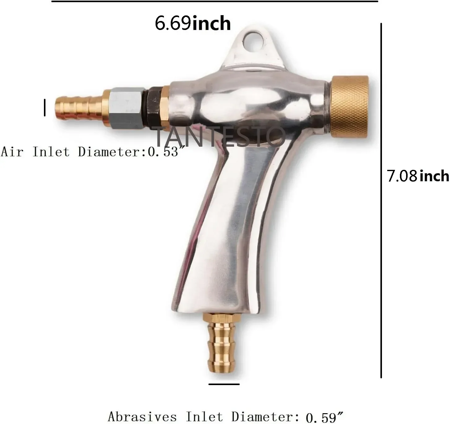 Sandblast Gun Air Sand Blasting Gun + 5x Ceramic Nozzles For Sandblaster Cabinet