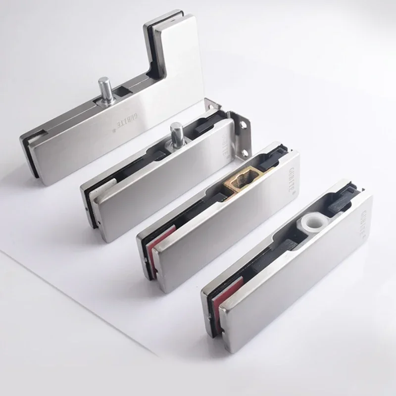 

Stainless Steel No-Frame Glass Door Clamp for Top Bottom Ceiling Wall - Spring Door Hardware with Thickened Aluminum Clip Plate