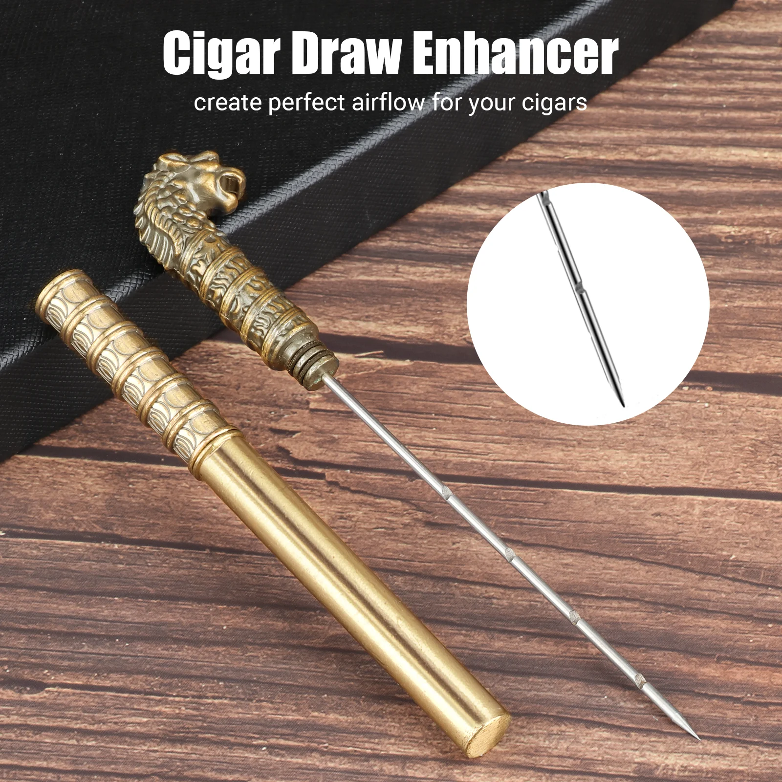 Scotte Vintage Cigar Draw Enhancer Tool Stainless Steel Precision Cigar Needle Practical Cigar Accessories for All Size Cigars