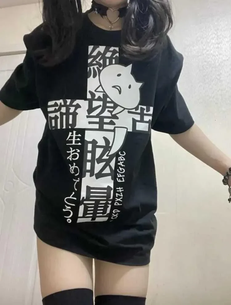 Bug Girl Harajuku T-shirt Printed Short Sleeve Casual T-shirt Fashion Subculture Solid Color Individual Summer Autumn Tops