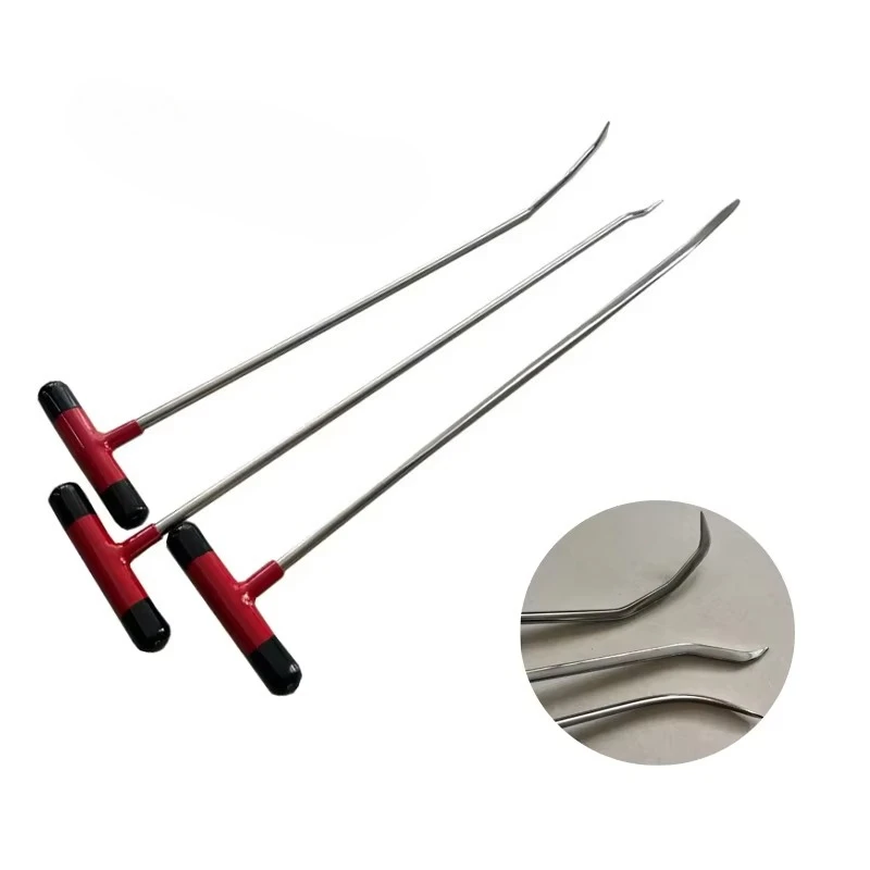 3Pcs Refine Hook and Rod Tools Auto Hail Dent Hook Tools Paintless Dent Autobody Repair Rod Car Small Dent Removal Tools