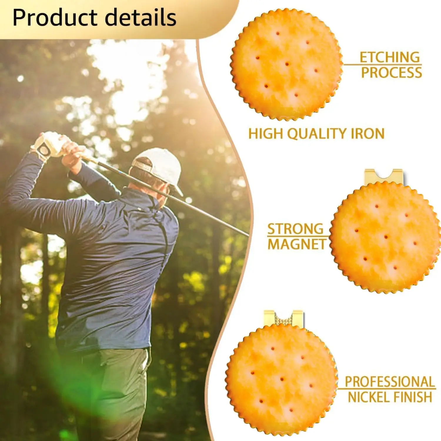 Premium Golf Ball Marker with a Standard Magnetic Hat Clip, Funny Golf Ball Marker Hat Clip for Men Women