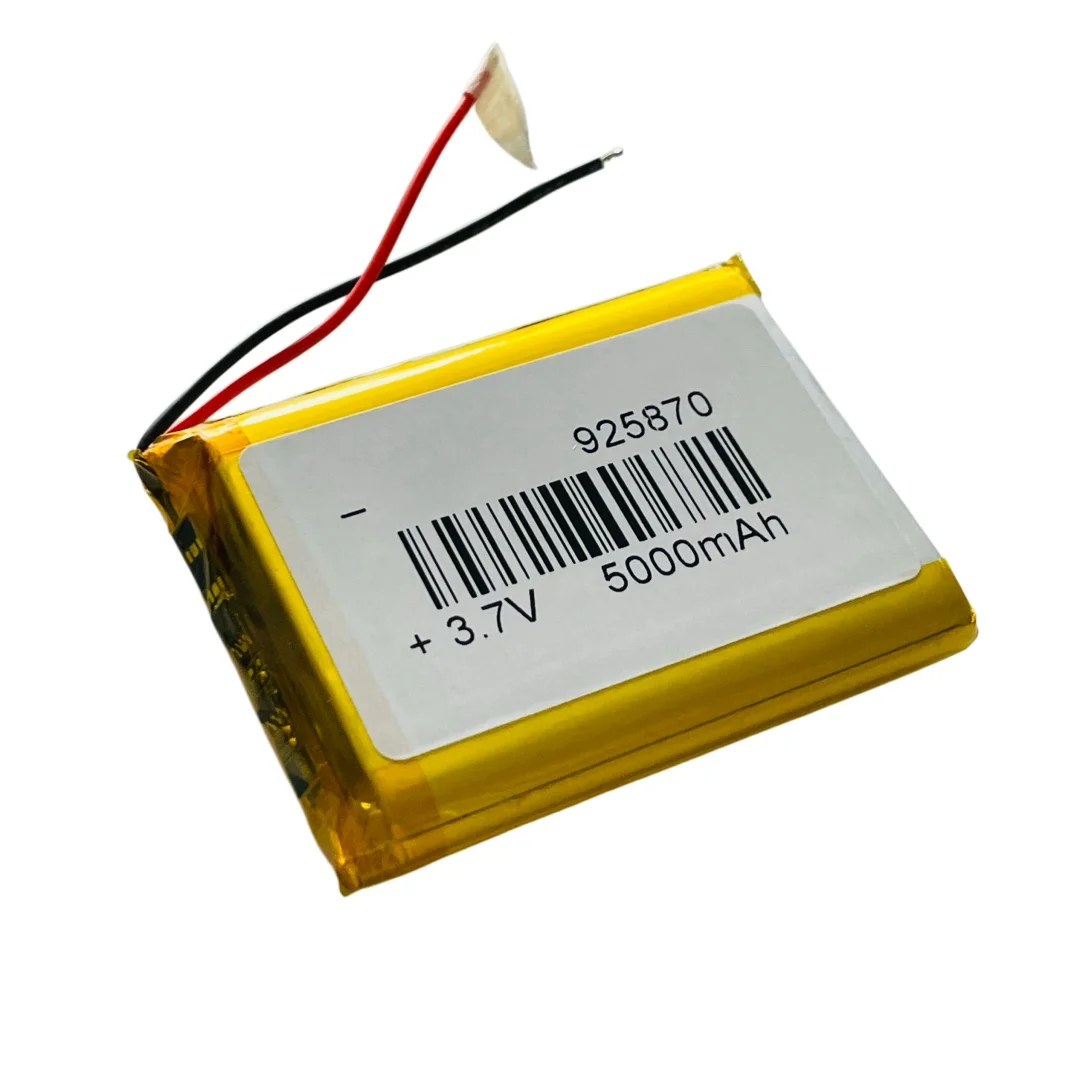 925870 Polymer Lithium Battery 5000mAh 3.7V Full Capacity Cell for Exfoliating Device Karaoke Mic Smart Trash Can