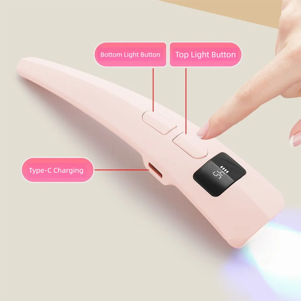 Veelzijdige sneldrogende nageldroger Licht USB Draagbare Mini UV-uithardingslamp Handheld 2-modi UV LED-nagellamp Salongereedschap