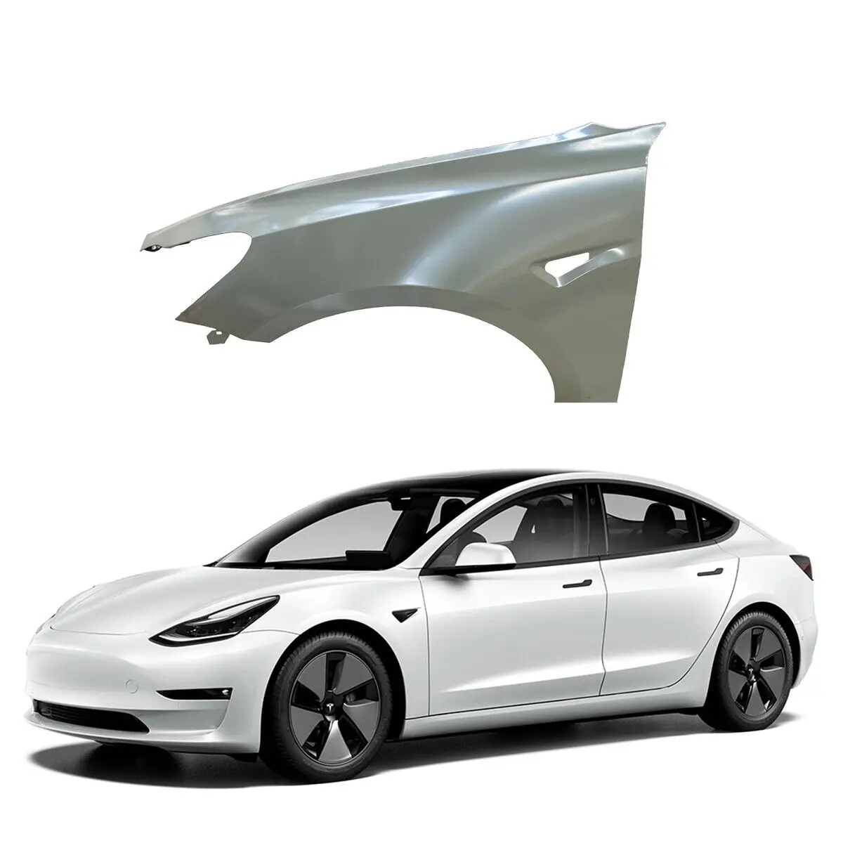 Front Fender(Left-Hand) Fit 2015-2023 Tesla Model 3 OE:1081401E0D 2016 2017 2018 2019 2020 2021 2022 JUNCHENG Auto Body Parts