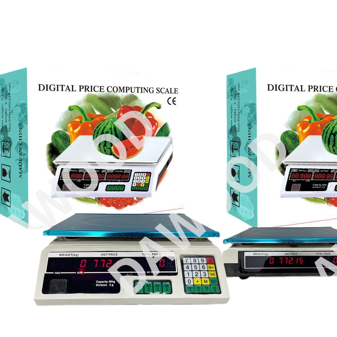 Pricing Scale 40kg Commercial Fruit and Vegetable Electronic Scale Manufacturer Wholesale High Precision Long Range LCD Digital