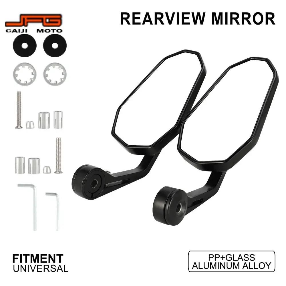 Universal Handlebar Rearview Mirror Scooter E-Bike Motorcycle Rearview Mirrors Electromobile Back Side Convex Mirror Off-Road