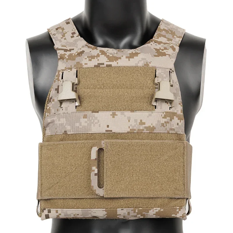 Tactical Low Vis Slick Vest Airsoft Plate Carrier Elastic Cummerbund Vest Combat Quick Release Lightweight 500D Vest