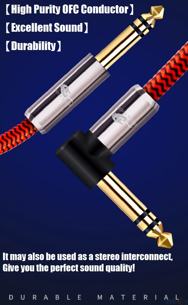 1/4 ''TRS 6.35 مللي متر ذكر إلى ذكر كابل صوت ستيريو ل مكبر للصوت خلاط الغيتار الكهربائي باس متوازن ربط الحماية الحبال