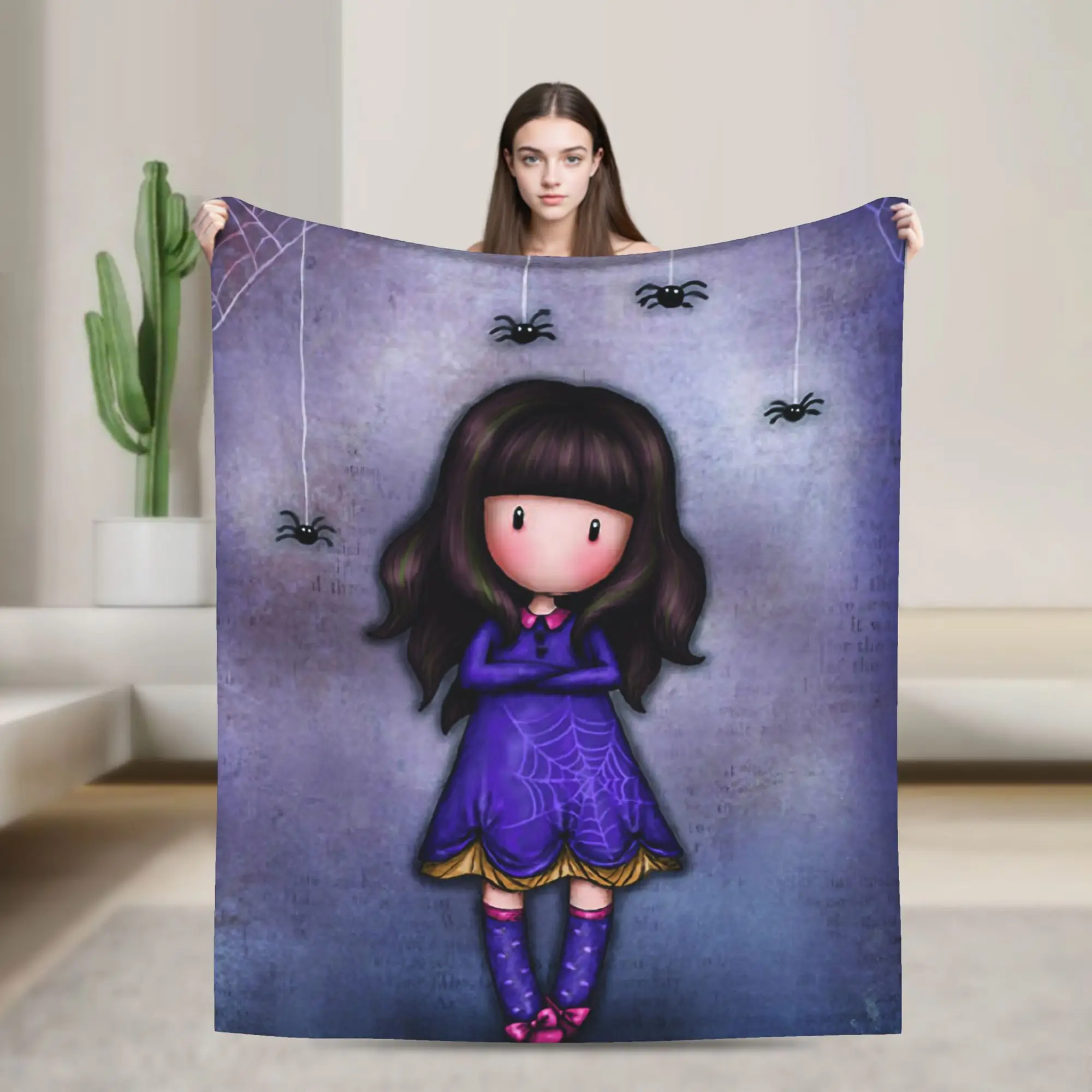 S-Santoro G-Gorjuss Blankets Fleece Spider Super Warm Throw Blanket for Bedding Couch Bed Rug